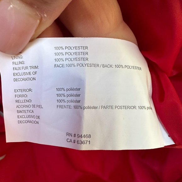 Nautica Women's Red Puffer Jacket with Removable Hood ~ XL - Picture 6 of 6